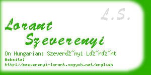 lorant szeverenyi business card